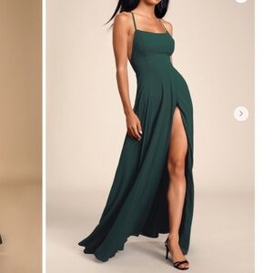 LULU's Bridesmaid Prom Wedding Flowy Romantic Flowy Sexy Chiffon Maxi Dress